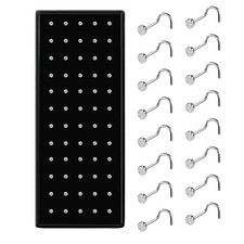60X Stainless Steel Nose Stud Rings Body Piercing Pin 1.8mm Jewelry