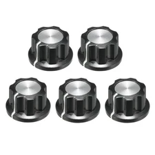 5Pcs 19.5x11mm Silver Tone Top Potentiometer Volume Control Rotary Knobs 