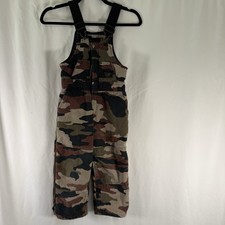 Walls Blizzard Pruf Camo Coveralls Youth 6/7 Green Zip Side Canvas Cotton