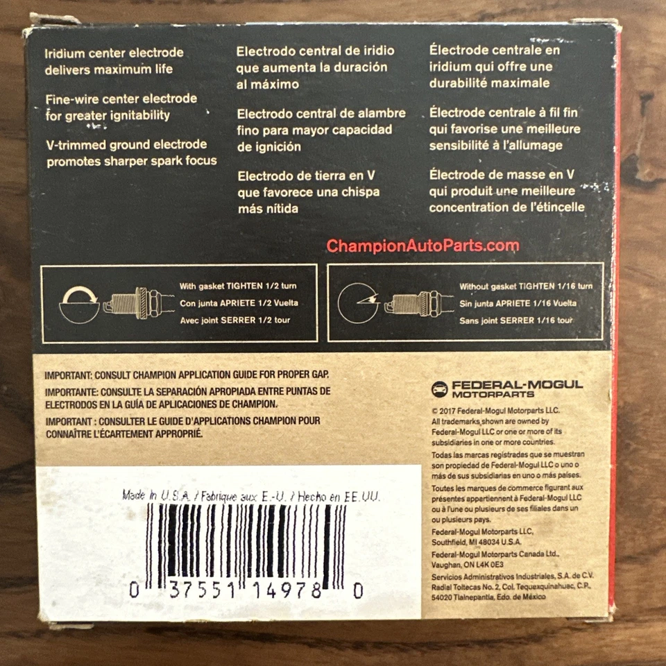 Paquete de 12 bujías Champion Iridium 9403 para Dodge Ram 1500 2003-2008 5,7 L V8 Foto 2 de 4