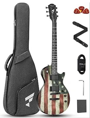 NEW AMERICAN FLAG LP STYLE Fesley FLP400 Electric Guitar. NICE!! FAST SHIPPING!
