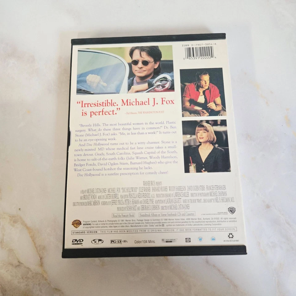 Doc Hollywood DVD Warner Bros Widescreen Comedy Michael J Fox Classic Retro - Image 2 of 3