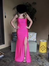 Pink Sleeveless Prom Dress Sweetheart Neckline Strappy Back Ruched Side Slit