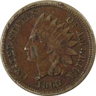 New Listing1863 Indian Head Cent F Fine Details Penny 1c Coin SKU:CP1195