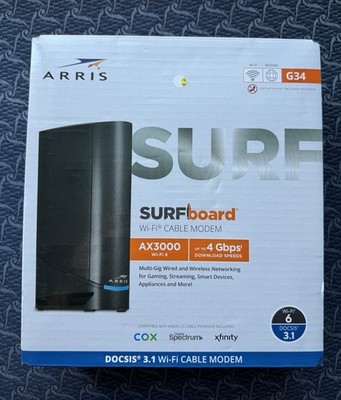 Arris SURFboard G34 DOCSIS 3.1 Gigabit Cable Modem & AX3000 Wi-Fi 6 Router