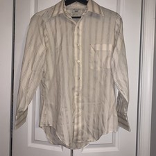 1980  s ARROW KENT Brown Striped DRESS SHIRT New MENS Size 15 32 Vintage