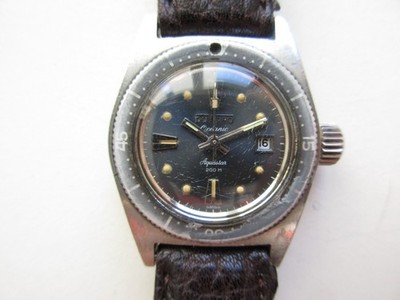 Duward Oceanic 1348 Swiss Aquastar 200m vintage woman's diver watch