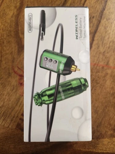 wormhole wireless tattoo machine green brand new with charging cable - product listing photo