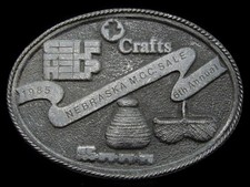 LF05126 VINTAGE 1985  6th ANNUAL MCC RELIEF SALE  EVENT BELT BUCKLE