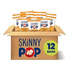 SkinnyPop Popcorn, White Cheddar, Whole Grain, Dairy-Free Snack, 1oz Bags 12ct 