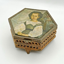 Vintage Schmid Japan Filigree Music Box Renoir Romaine Lacaux Plays My Way Works