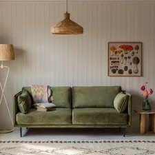 Graham and Green Bayler Moss Green Three-Seater Sofa