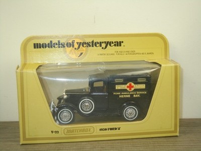 1930 Ford Model A Ambulance - Matchbox Yesteryear Y-22 - in Box *71991
