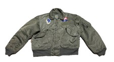 Alpha Industries CWU 45P Flight Jacket Men  s L Vintage EAA Patches USA Made 90s