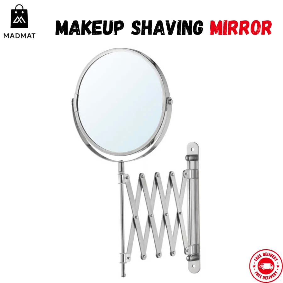 IKEA FRÄCK Mirror Stainless Steel Magnifying Shaving Round Mirror Adjustable New