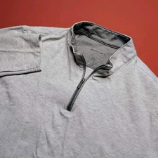 Mizzen  Main Sweater Mens XL Gray ProFlex Quarter Zip Comfort Stretch Pullover