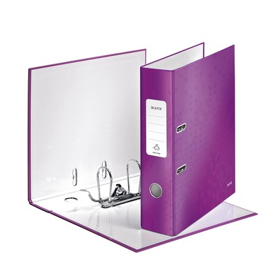 Leitz 10050062 A4 80 mm WOW 180 Lever Arch Files - Purple, Design may vary Purpl