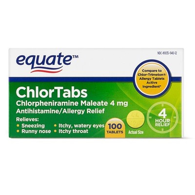 Equate: Chlortabs Tabletten Antihistamin (100 ct) 300 Count (Pack of 1) 