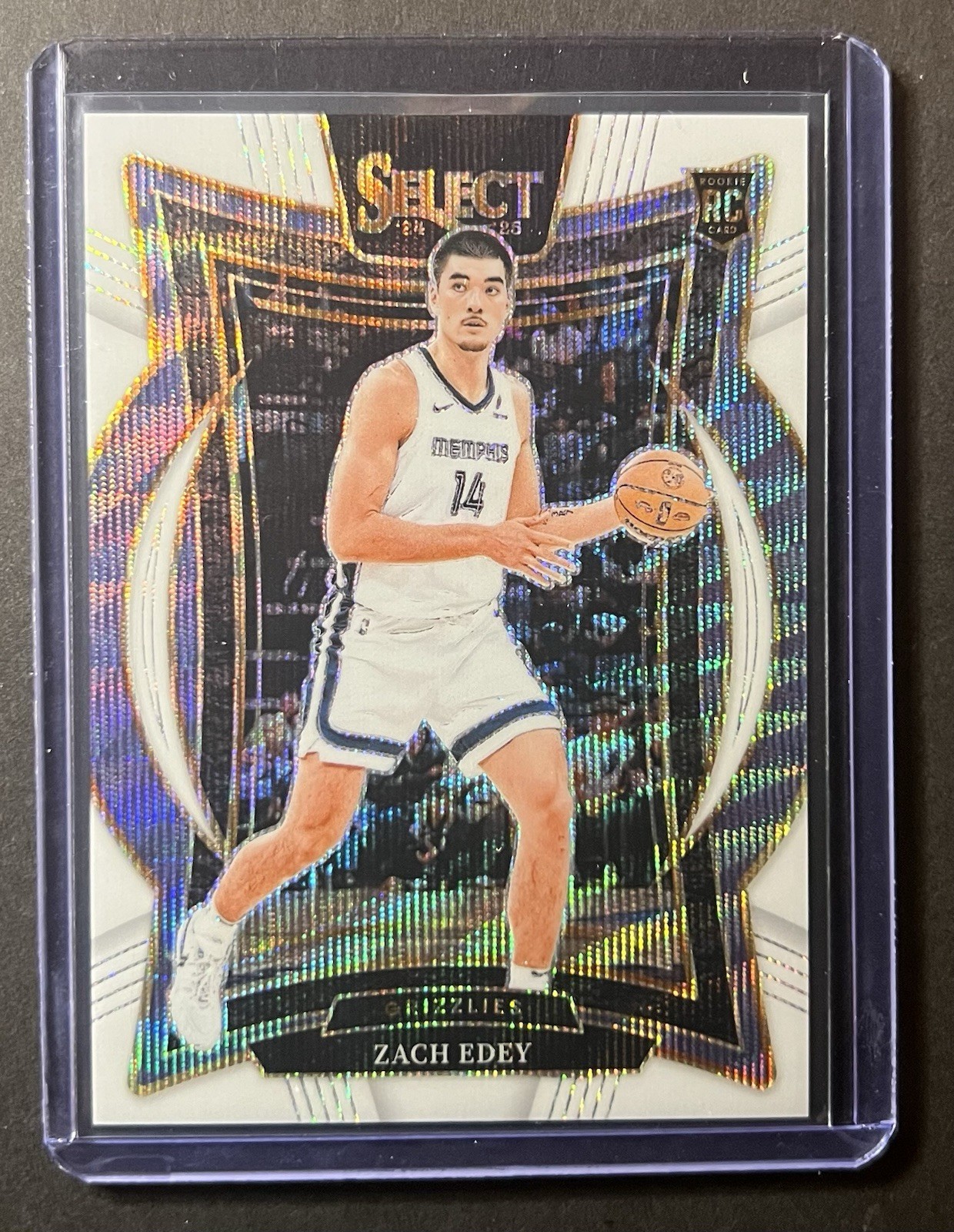 2024-25 Panini Select - Concourse Zach Edey #98 White Wave Prizm /99 (RC)