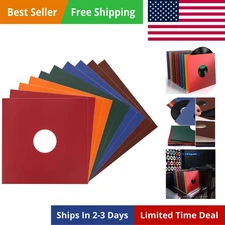 Facmogu 10PCS 12in Multicolor Vinyl Record Jackets, Thickened 350gsm Matte Kr...