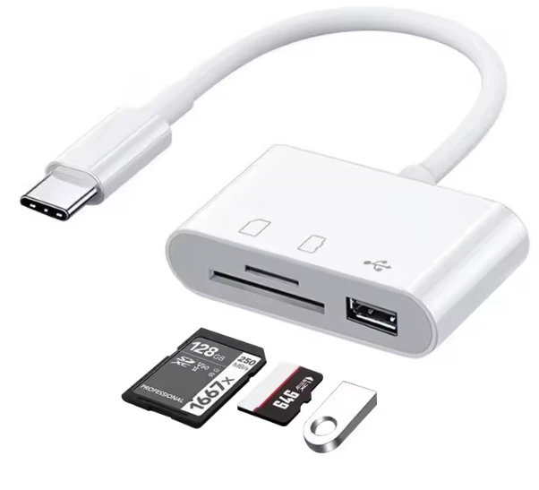 USB C to SD Memory Card Reader USB OTG Adapter - Image 2 of 4