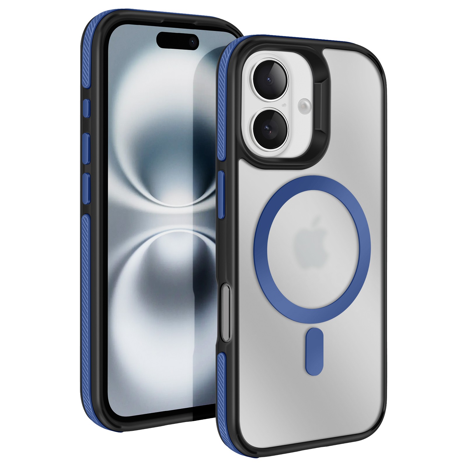 Coque iPhone 16 Avizar avec coins renforcés antichoc couleur bleu