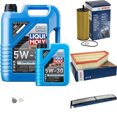 BOSCH Inspektionspaket 6L Liqui Moly Longtime High Tech 5W-30 für BMW 1er 118d