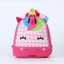 Pop It Lightweight Unicorn School Backpack For Kids, Fidget Backpack for Kids
