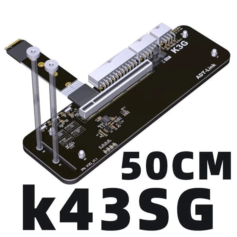 Extensor vertical PCI-E 4,0 x4 para tarjeta gráfica externa M.2 NVMe a PCIe 4,0 x16 Foto 3 de 4