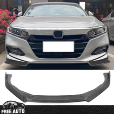 Fits 18-21 Honda Accord 10th IKON V3 Style Matte Black Front Bumper Lip 3PC - PP