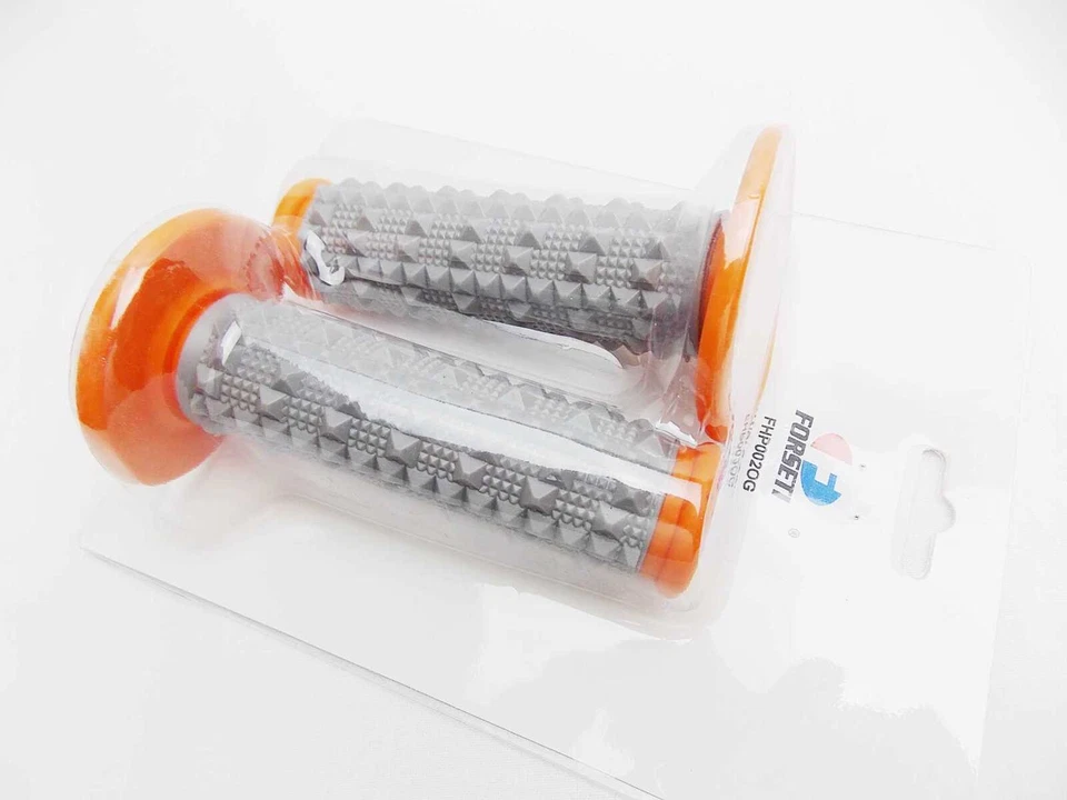 SUZUKI RMX250 FORSETI ORANGE GREY DIAMOND TOP HANDLEBAR GRIP SET GRIPS - Image 4 of 4