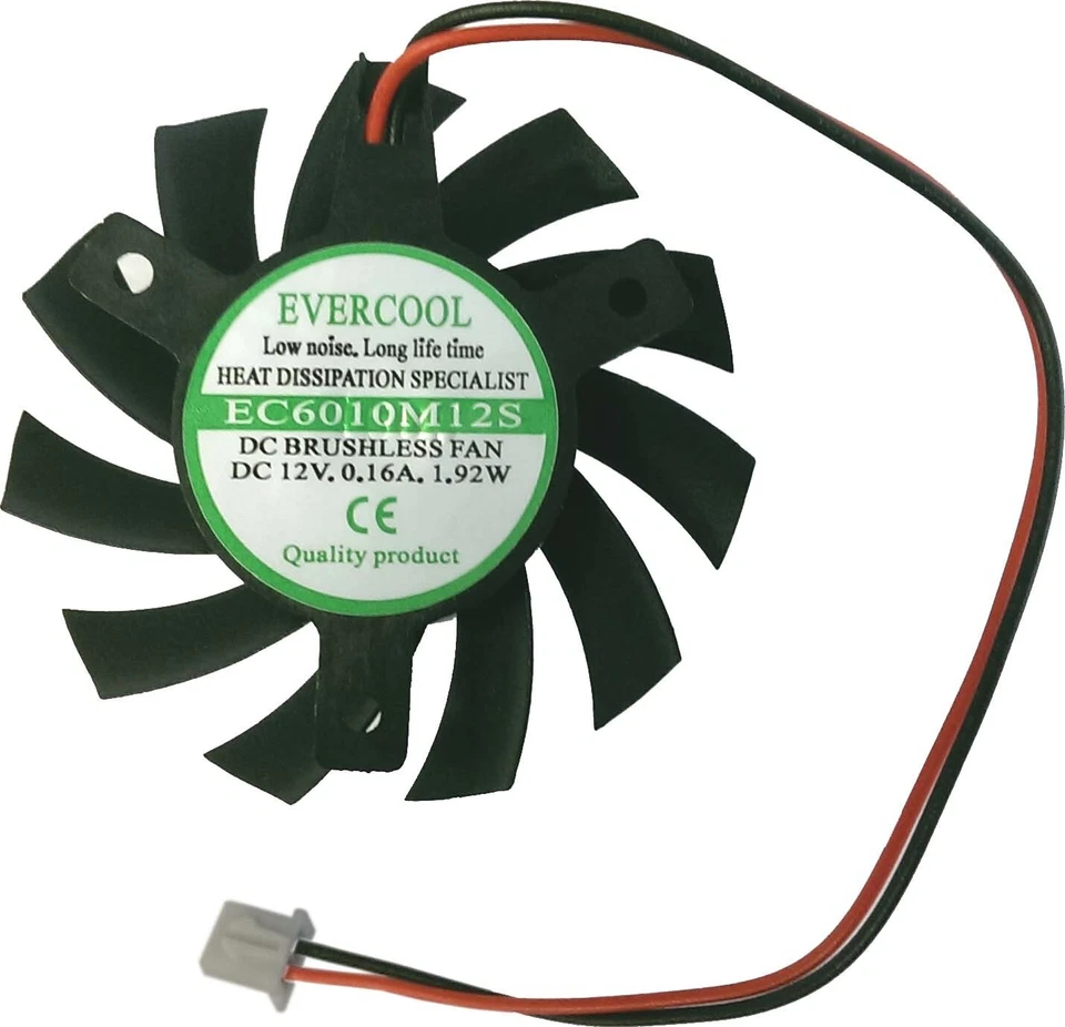 Fan GPU Chipset Cooler Video Graphics Card DC12V Frameless Evercool EC7010M12S-B - Image 2 of 4