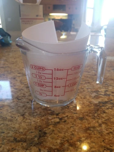 Vintage Anchor Hocking 2 Cup Glass Measuring Cup - Red Lettering # 698