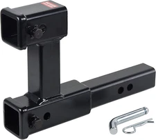 864131 Dual Hitch Receiver with 7-1/2 Inch Rise/Drop, Receiver Hitch Extension w