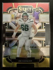 Joe Tippmann Red/Yellow Die-Cut Prizm Rookie 2023 Select Card #78 New York Jets. rookie card picture