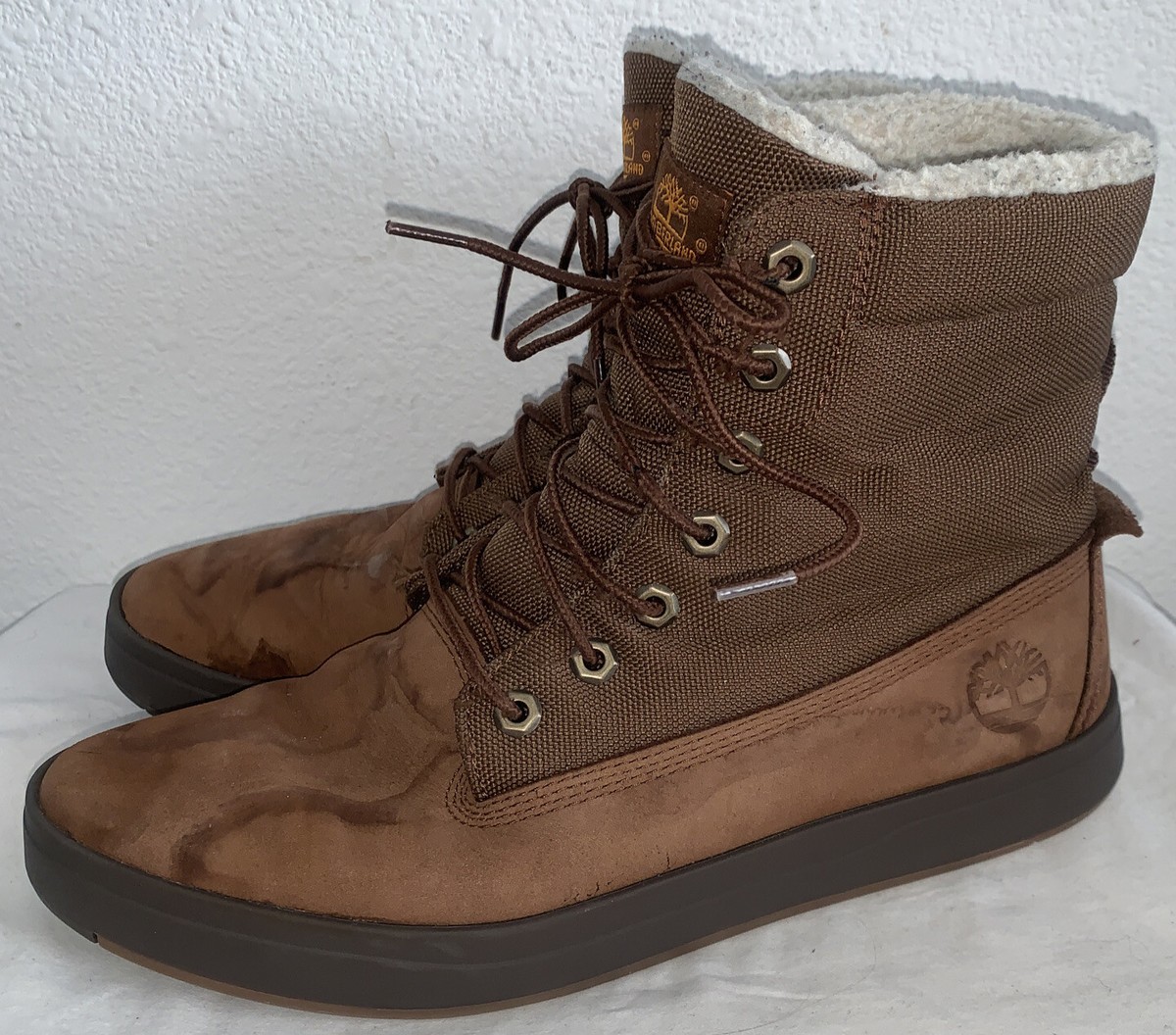 Timberland Mens Size 10.5 David Square Roll Top Mid Brown 