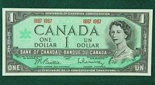 1967 Canada $1 Banknote Centennial~BC-45a Beattie-Raminsky - ungraded but nice!