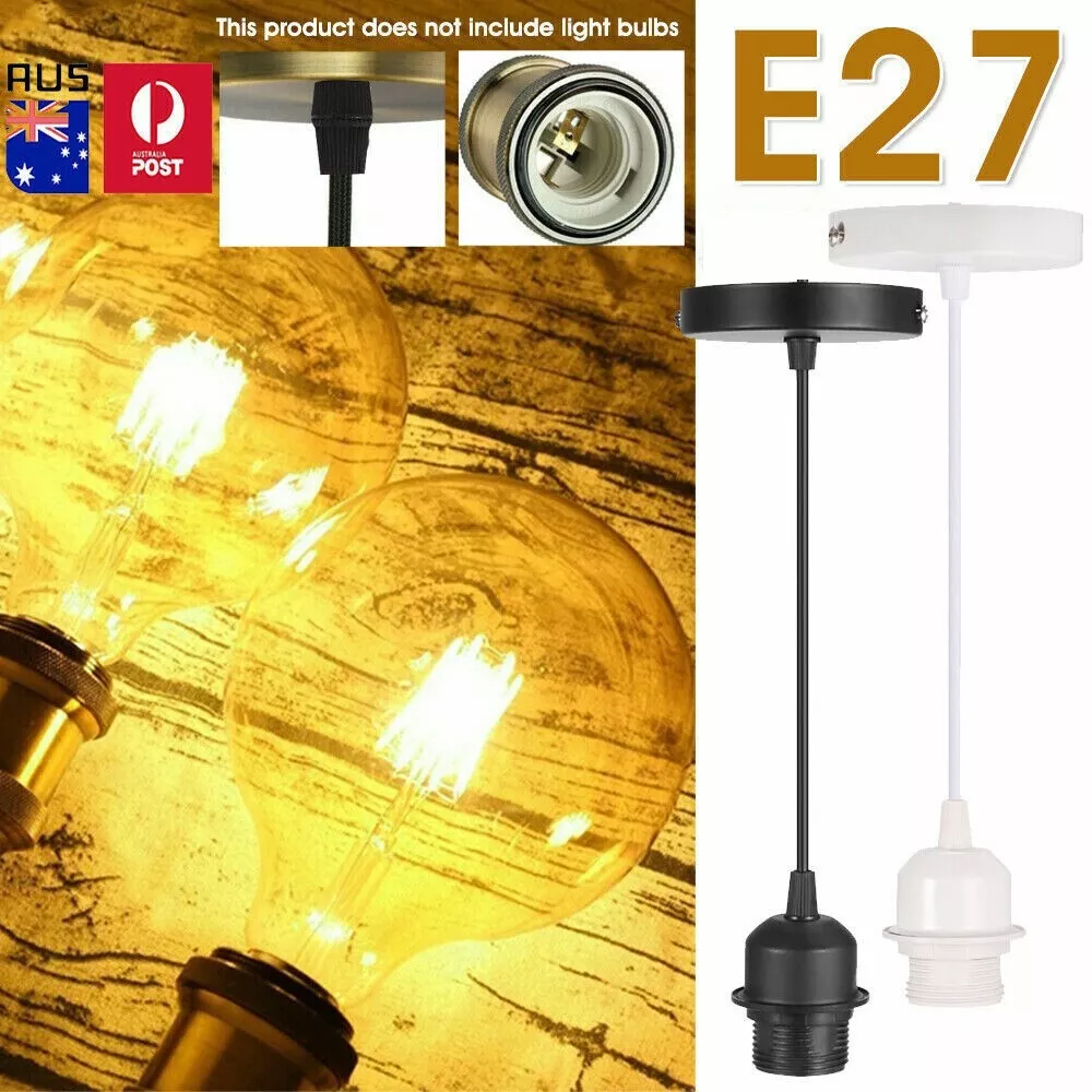 Light Flex Pendant Fitting Ceiling Rose E27 Suspension Set Lamp Base Holder AUS