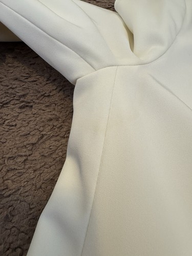 Elizabeth And James Cream Scrunch Sleeve Blazer Long Line 8 - Picture 8 of 12