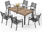 7 Pcs Outdoor Dining Set Patio Square Table Chairs Furniture Set Backyard Garden