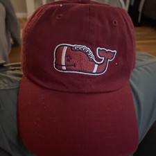 vineyard vines football whale crimson youth hat