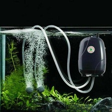 Aquarium Fish Tank Silent Air Pump 2 Air Bubble Disk Stone Hydroponic Oxygen