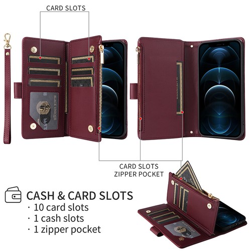 For Samsung S25 Ultra S24 S23 S21 Zipper Luxury Leather Wallet Purse Case Cover - Picture 30 of 41