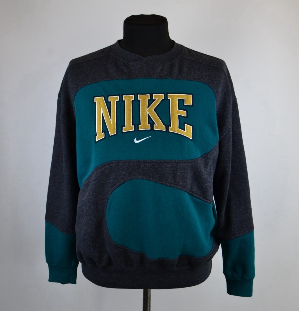 トップス 90s NIKE BIG SWOOSH sweat Vintage 90's Nike Big Check/Swoosh Sweatshirt Boys Small | eBay