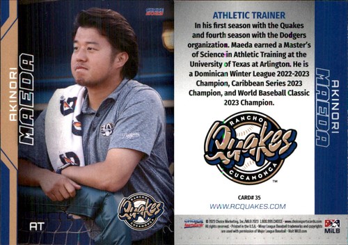 Akinori Maeda 2023 Choice Rancho Cucamonga Quakes #35 RC FREE SHIP