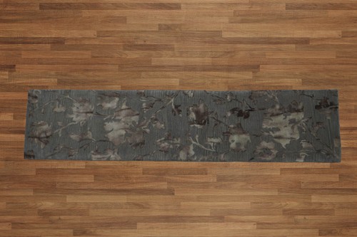 2'3''x10' Gray Hand Tufted Modern Abstract Wool Oriental Area Rug - Picture 3 of 3
