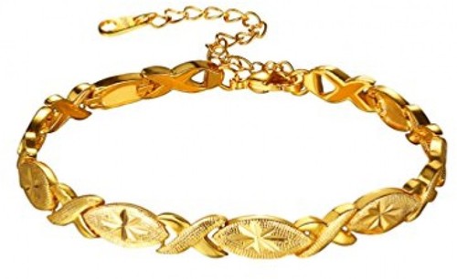 U7 Lady Solid Bangle 18K Gold Plated 