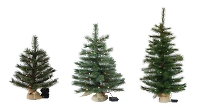 GARTENPIRAT Árbol de Navidad Artificial con Cadena de Luces de Alambre LED Blanco Cálido Alimentado por Pilas
