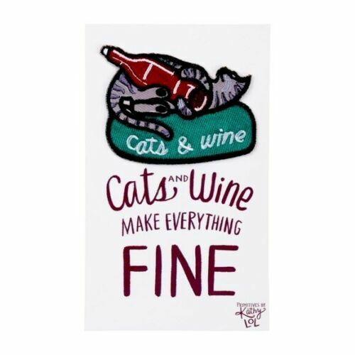 Adhesive Patch by Primitives By Kathy - Cats And Wine Make Everything Fine - Picture 1 of 6