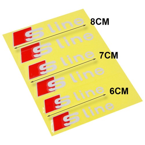 6 Pcs Set Cast Vinyl Brake Caliper S Line Silver Vehicle Sticker Style Emblems - Picture 7 of 9